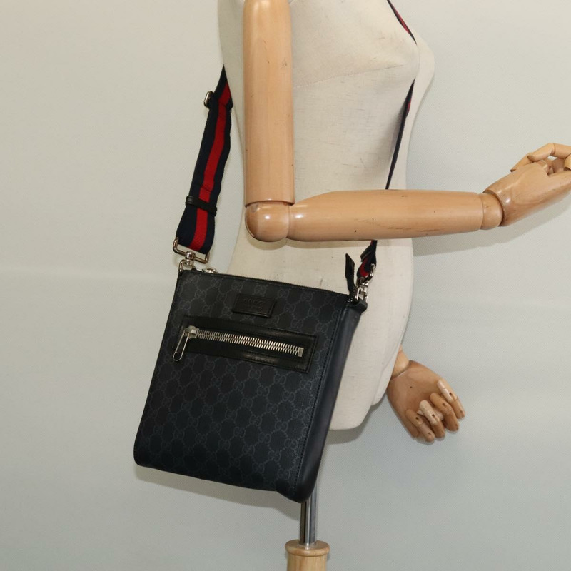 【日本直送】GUCCI GG Supreme Sherry Line 單肩包 PVC 黑色 紅色 海軍藍 523599 正品 133793A-21