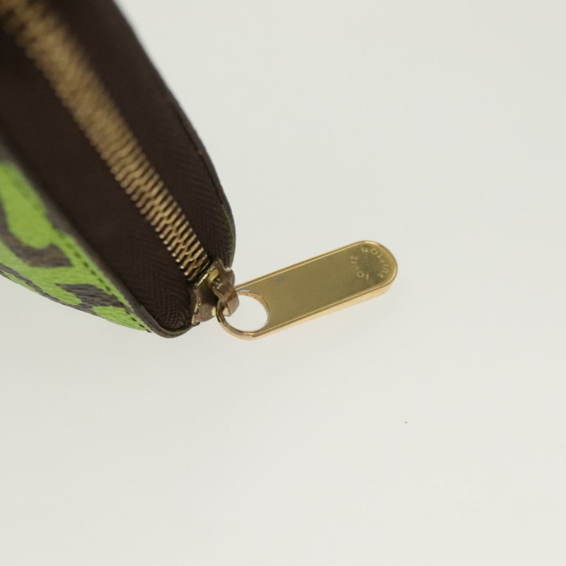 【日本直送】路易威登 Monogram Graffiti Zippy 零錢包 綠色 M93709 LV Auth 137387A-7