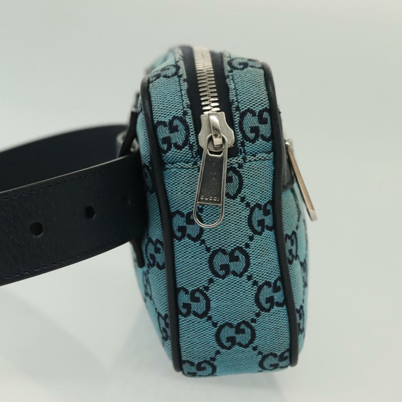 【日本直送】GUCCI GG帆布腰包 藍色銀色 658657 正品 139364A-3