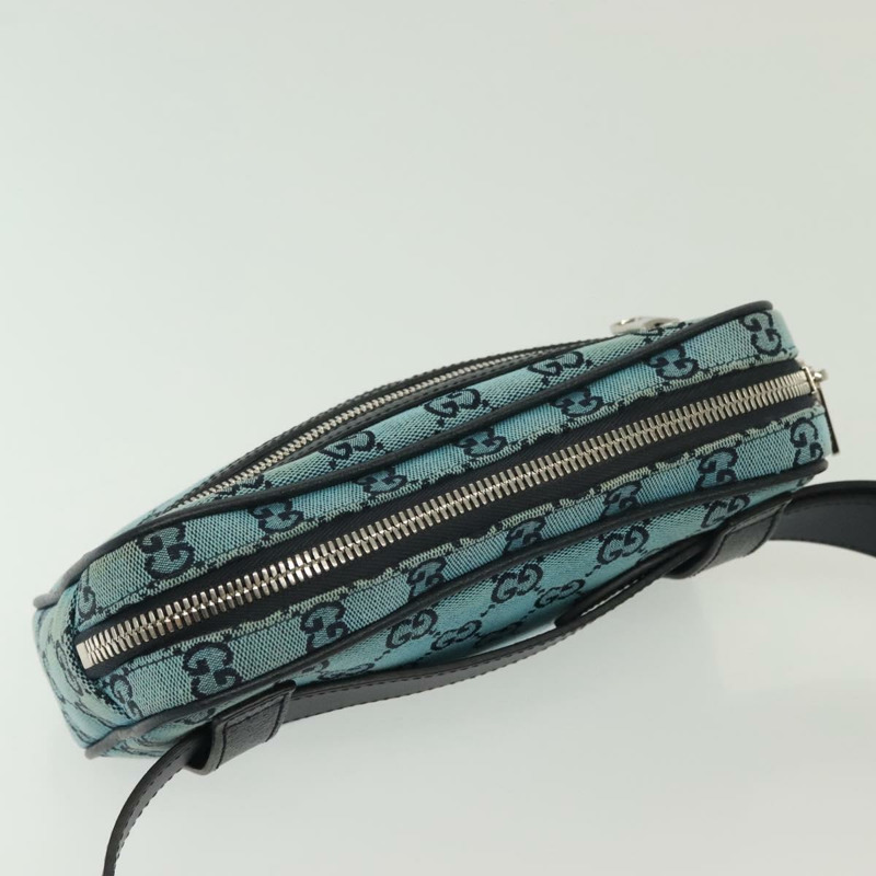 【日本直送】GUCCI GG帆布腰包 藍色銀色 658657 正品 139364A-5