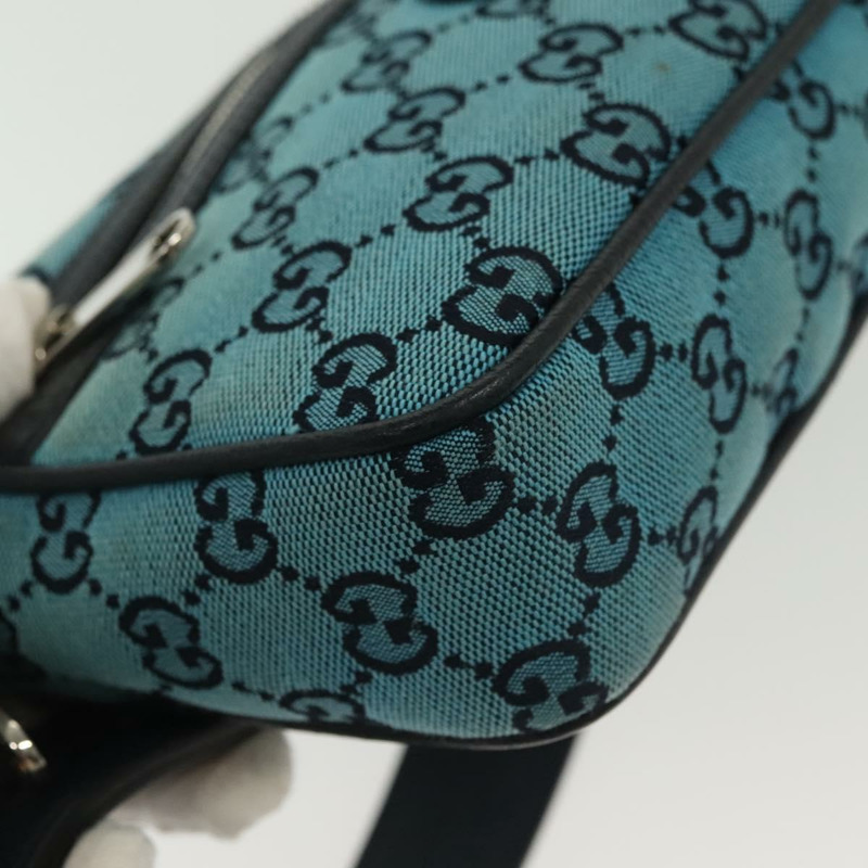 【日本直送】GUCCI GG帆布腰包 藍色銀色 658657 正品 139364A-8