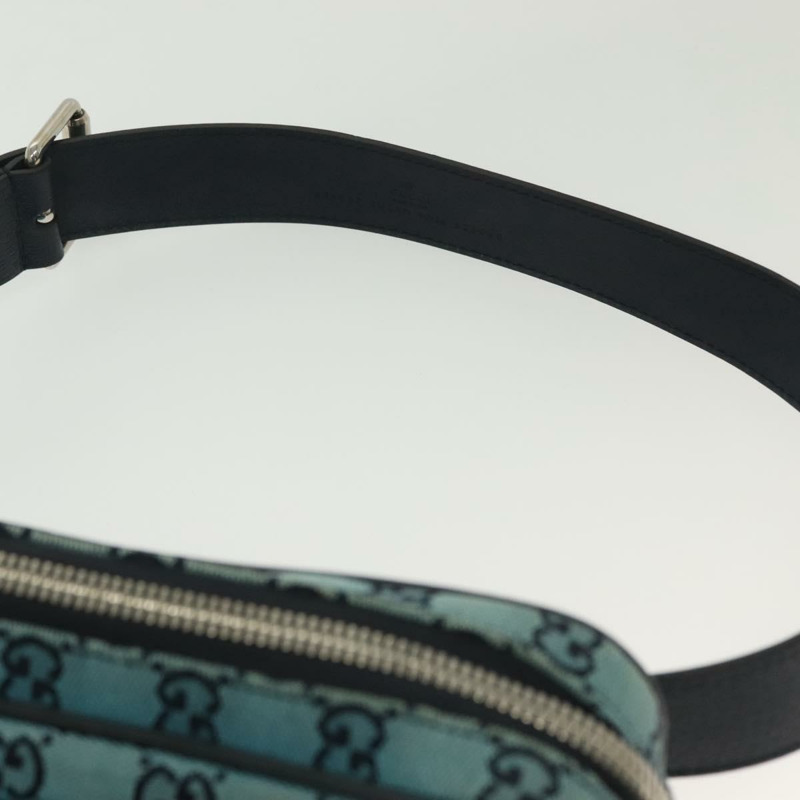 【日本直送】GUCCI GG帆布腰包 藍色銀色 658657 正品 139364A-13
