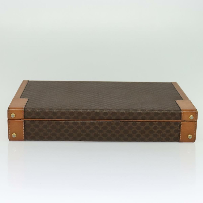 【日本直送】CELINE Macadam帆布旅行箱 PVC皮革 棕色 金色 Auth 141482A-4