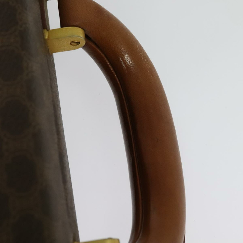 【日本直送】CELINE Macadam帆布旅行箱 PVC皮革 棕色 金色 Auth 141482A-13