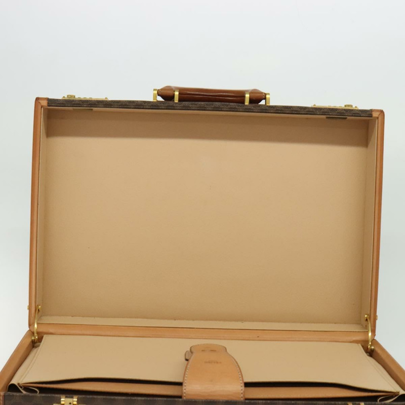【日本直送】CELINE Macadam帆布旅行箱 PVC皮革 棕色 金色 Auth 141482A-22