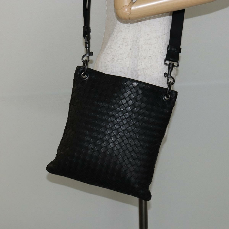 【日本直送】BOTTEGA VENETA INTRECCIATO 黑色皮革肩背包 正品 143339A-19