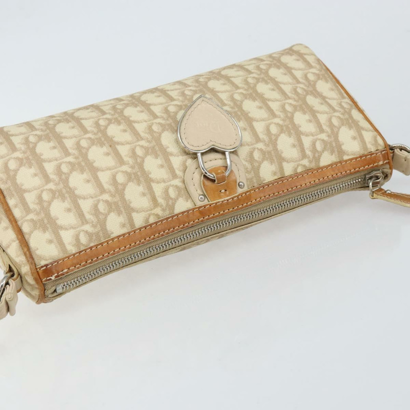 【日本直送】Christian Dior Trotter帆布浪漫單肩包 PVC米色銀色 正品 143590A-5