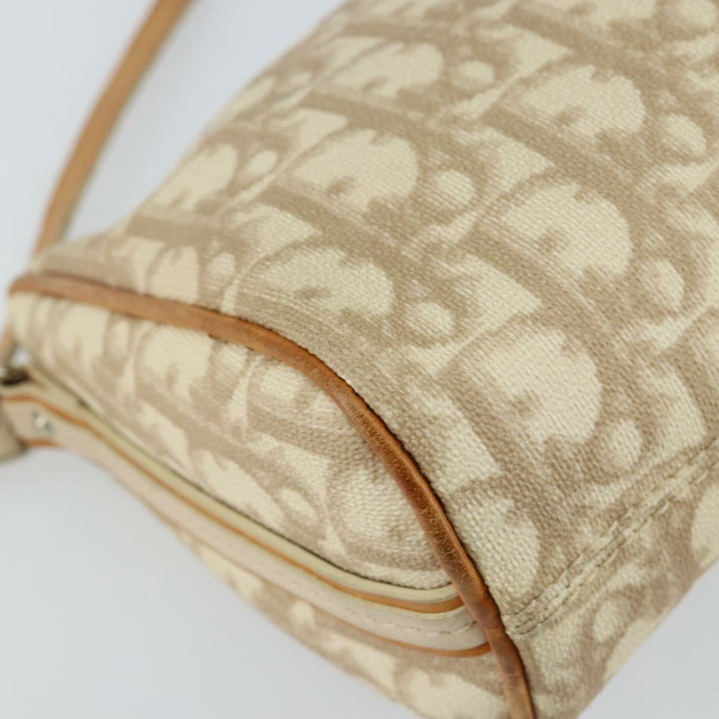 【日本直送】Christian Dior Trotter帆布浪漫單肩包 PVC米色銀色 正品 143590A-15