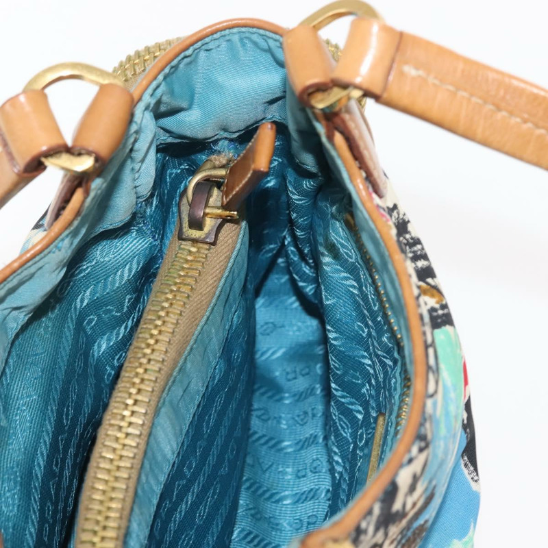 【日本直送】PRADA Venice 手提包 尼龍 淺藍色 金色 正品 145925A-20