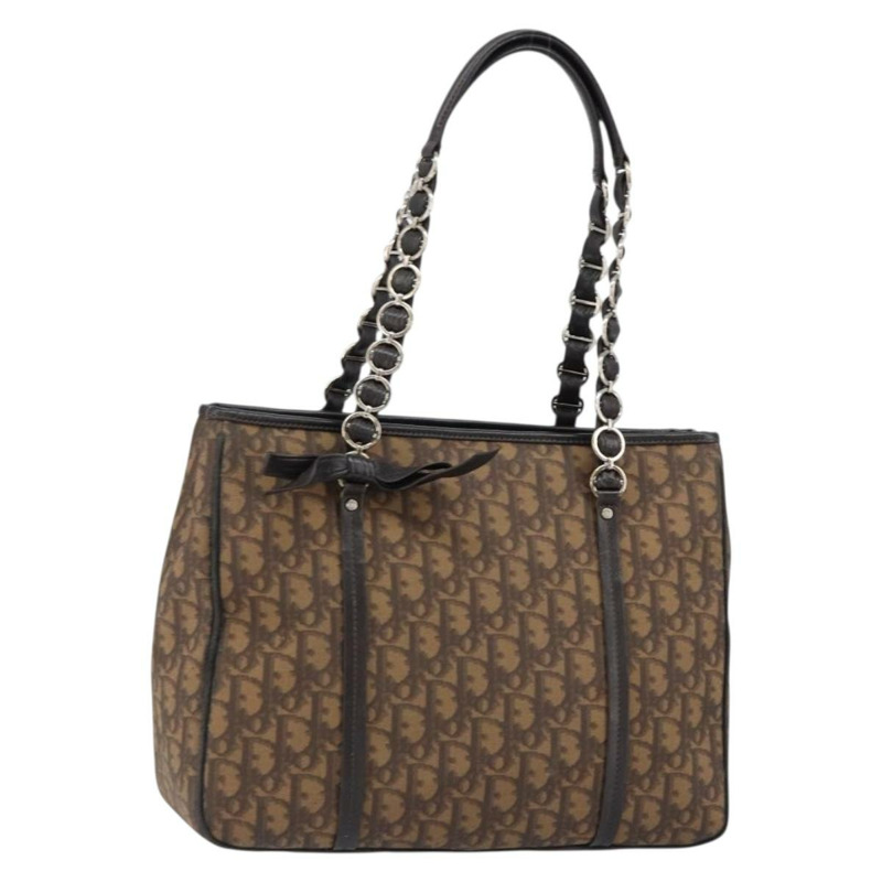 【日本直送】Christian Dior Trotter帆布鏈條手提包 PVC浪漫海軍藍金色正品 150839A-0