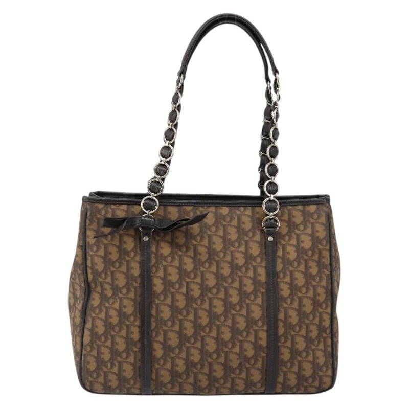 【日本直送】Christian Dior Trotter帆布鏈條手提包 PVC浪漫海軍藍金色正品 150839A-12