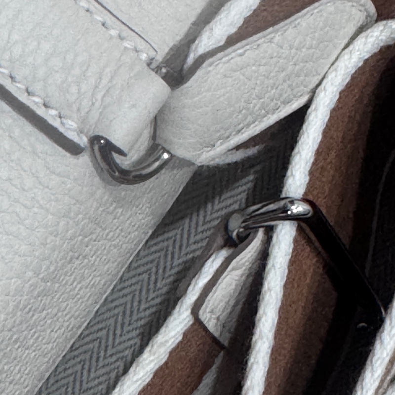 愛馬仕Hermes 餐盤包 videpoches 奶昔白編制肩帶斜挎包 側背包-17