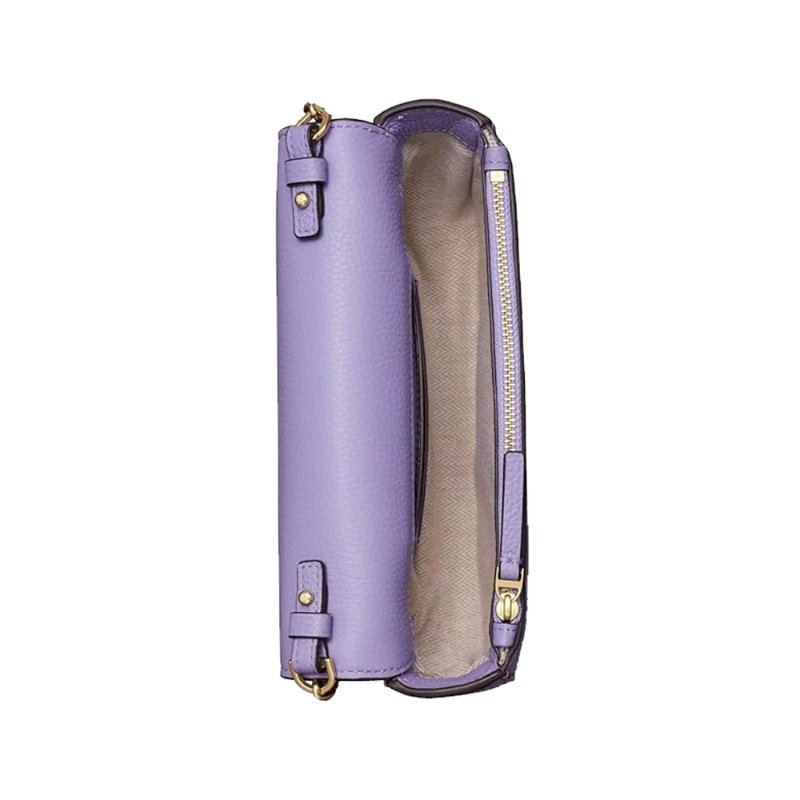 【TORY BURCH】荔枝皮革翻蓋手提/斜背包-薰衣草紫-1