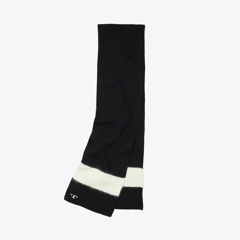 【TORY BURCH】黑白針織圍巾