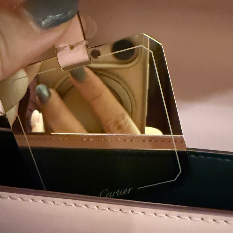 便宜賣Cartier 藕粉色 陶瓷經典Logo珠寶包款-11