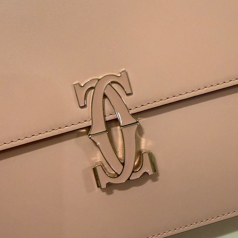 便宜賣Cartier 藕粉色 陶瓷經典Logo珠寶包款-12