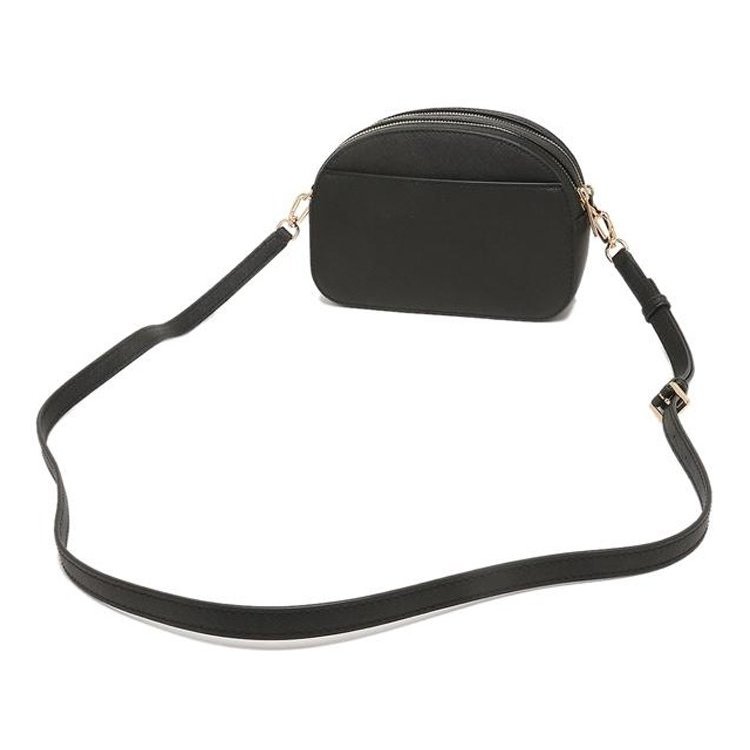 【TORY BURCH】雙層拉線橢圓斜背包-黑-1