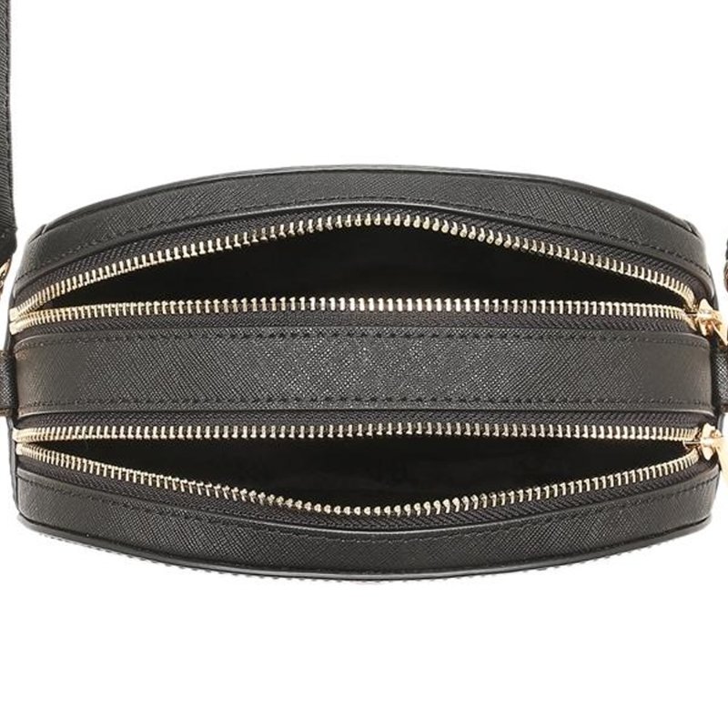 【TORY BURCH】雙層拉線橢圓斜背包-黑-3