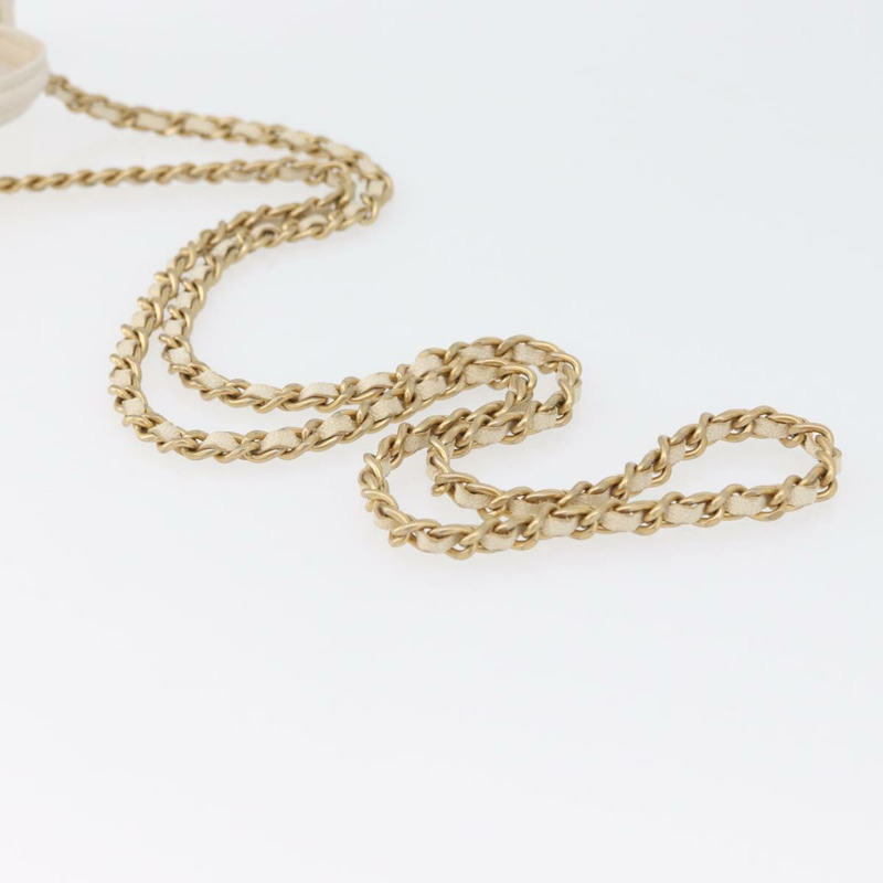 【日本直送】香奈兒 (CHANEL) Matelasse Vanity Chain Bag Caviar Skin White Gold CC Auth 170858A-8