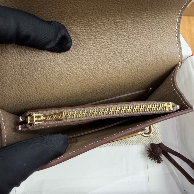 未使用品 Hermes Roulis Slim 錢包 大象灰 銀扣 Evercolor皮 B刻-3