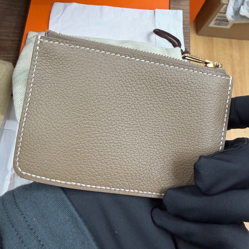 未使用品 Hermes Roulis Slim 錢包 大象灰 銀扣 Evercolor皮 B刻-5
