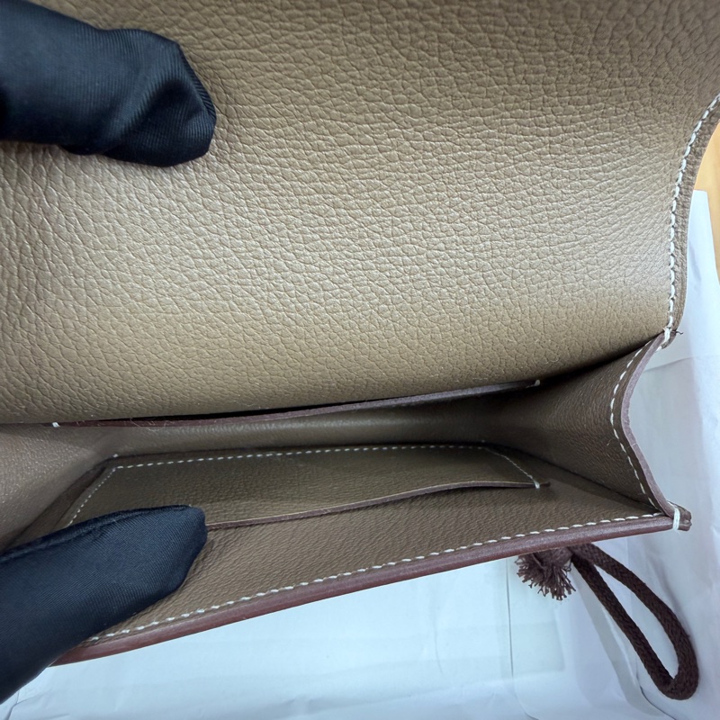 未使用品 Hermes Roulis Slim 錢包 大象灰 銀扣 Evercolor皮 B刻-6