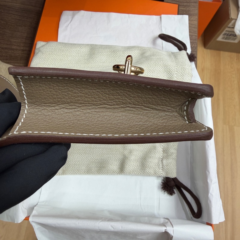 未使用品 Hermes Roulis Slim 錢包 大象灰 銀扣 Evercolor皮 B刻-8