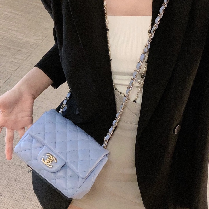 【全新 ✨ 全網最低價！】香奈兒/Chanel 22ss 方胖子 藍紫色 金扣 Full Set （下單前先詢問庫存❗️）-0