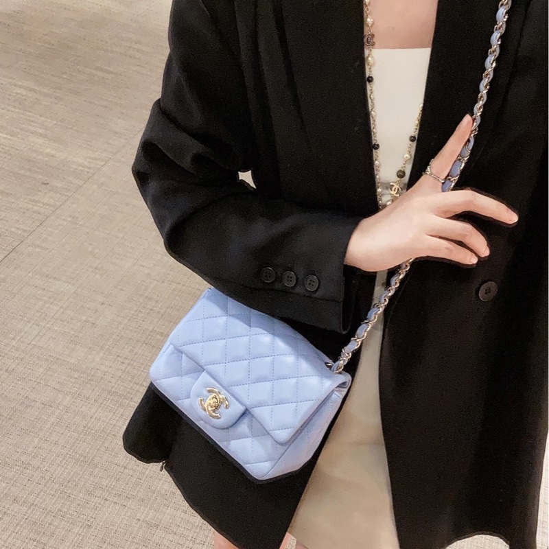 【全新 ✨ 全網最低價！】香奈兒/Chanel 22ss 方胖子 藍紫色 金扣 Full Set （下單前先詢問庫存❗️）-1