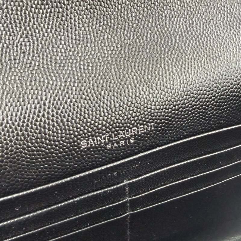 Saint Laurent - 黑色銀釦下蓋信封包╻WOC-21