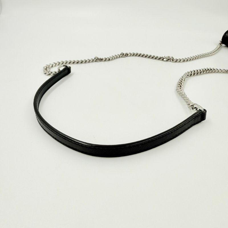 Saint Laurent - 黑色銀釦下蓋信封包╻WOC-32