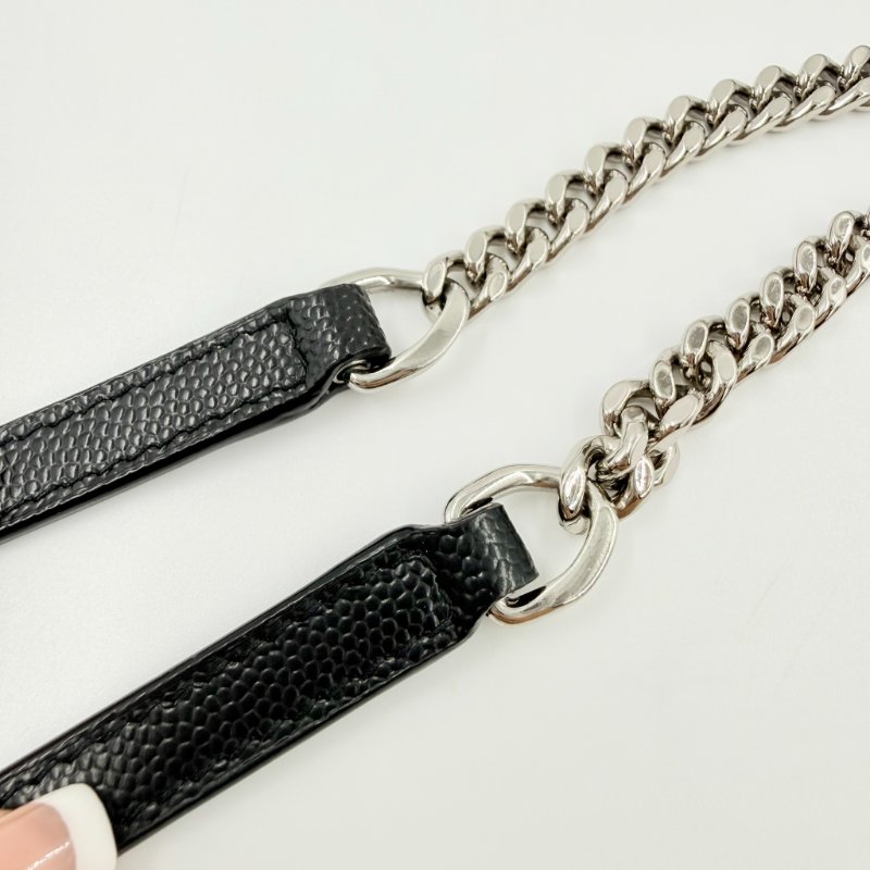 Saint Laurent - 黑色銀釦下蓋信封包╻WOC-34