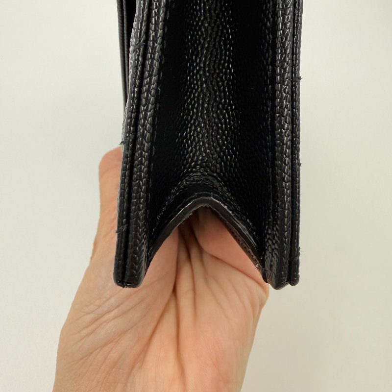 Saint Laurent - 黑色銀釦下蓋信封包╻WOC-23