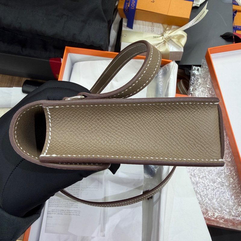未使用品 Hermes Snap Wallet 小包包 大象灰 Epsom皮 K刻-4