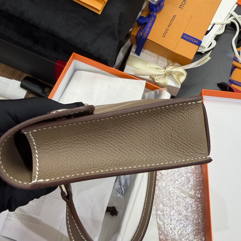 未使用品 Hermes Snap Wallet 小包包 大象灰 Epsom皮 K刻-5
