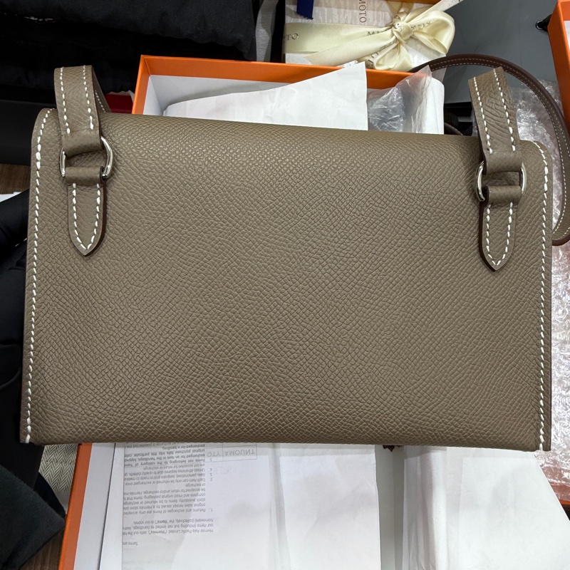未使用品 Hermes Snap Wallet 小包包 大象灰 Epsom皮 K刻-7