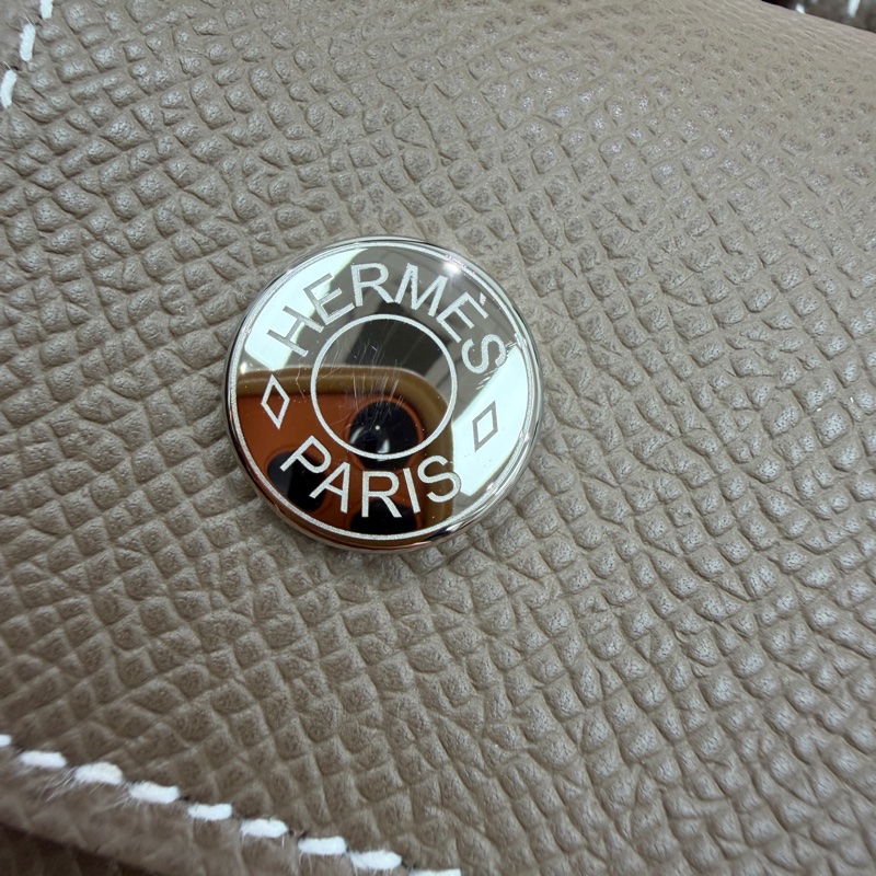 未使用品 Hermes Snap Wallet 小包包 大象灰 Epsom皮 K刻-8
