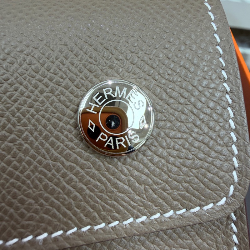 未使用品 Hermes Snap Wallet 小包包 大象灰 Epsom皮 K刻-9