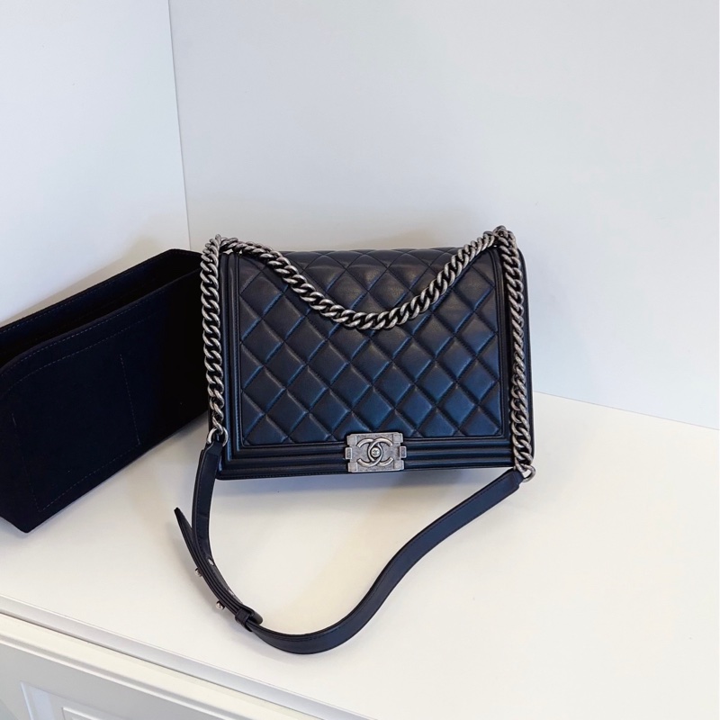 Chanel 香奈兒 黑銀光面牛皮-0