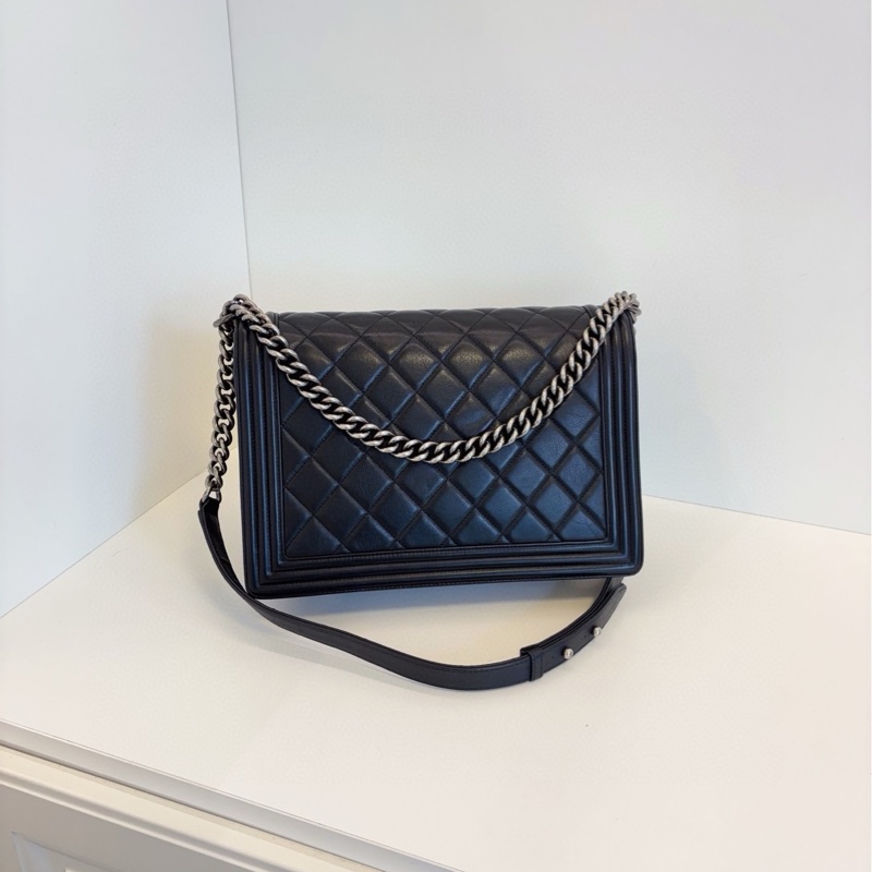 Chanel 香奈兒 黑銀光面牛皮-4
