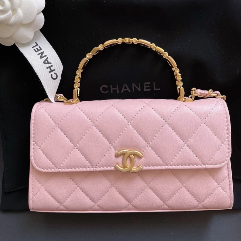 【全新 ✨ 全網最低價!】香奈兒/Chanel 22B 琺瑯手彬Kelly 淡粉色金扣 保值款 (下單前先詢問庫存❗️)-3