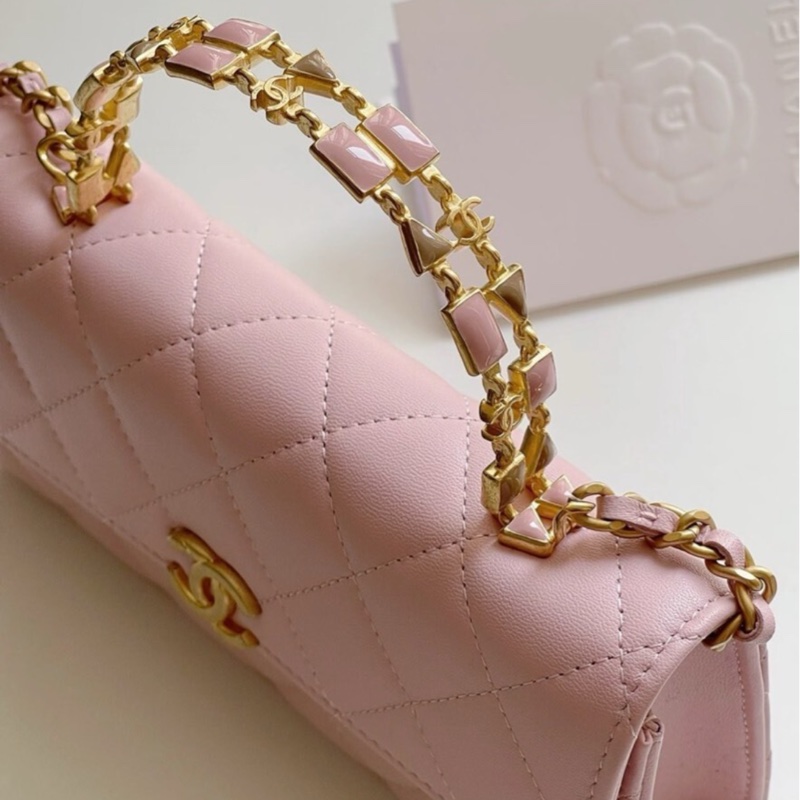 【全新 ✨ 全網最低價!】香奈兒/Chanel 22B 琺瑯手彬Kelly 淡粉色金扣 保值款 (下單前先詢問庫存❗️)-5