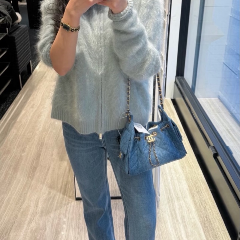 【全新 ✨ 全網最低價！】香奈兒/Chanel 25Bag 全新 Full Set 單寧牛仔 26p 小號 Jennie 同款 （下單前先詢問庫存❗️）-4