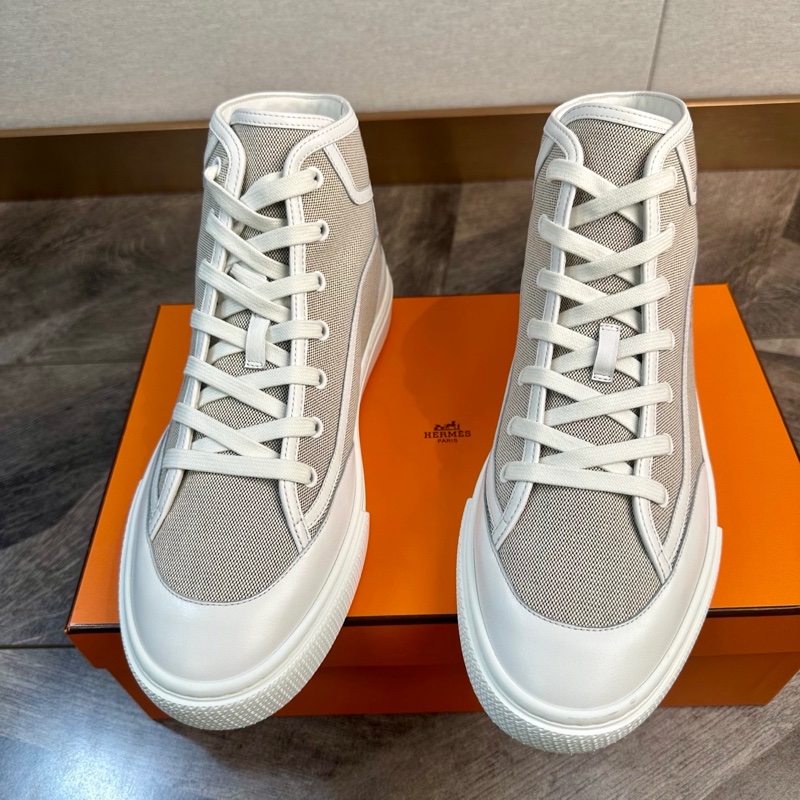 全新閒置未使用Hermes 愛馬仕 Get Up H logo牛仔帆布高幫板鞋42碼-0