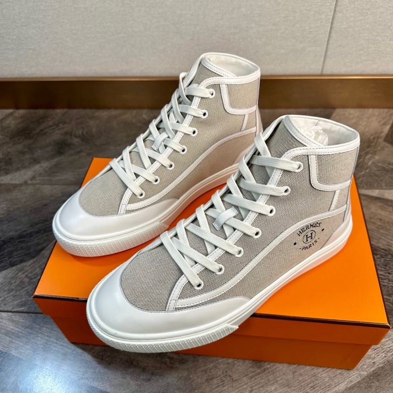 全新閒置未使用Hermes 愛馬仕 Get Up H logo牛仔帆布高幫板鞋42碼-1