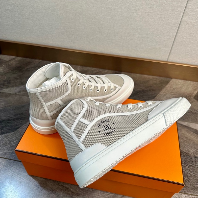 全新閒置未使用Hermes 愛馬仕 Get Up H logo牛仔帆布高幫板鞋42碼-3
