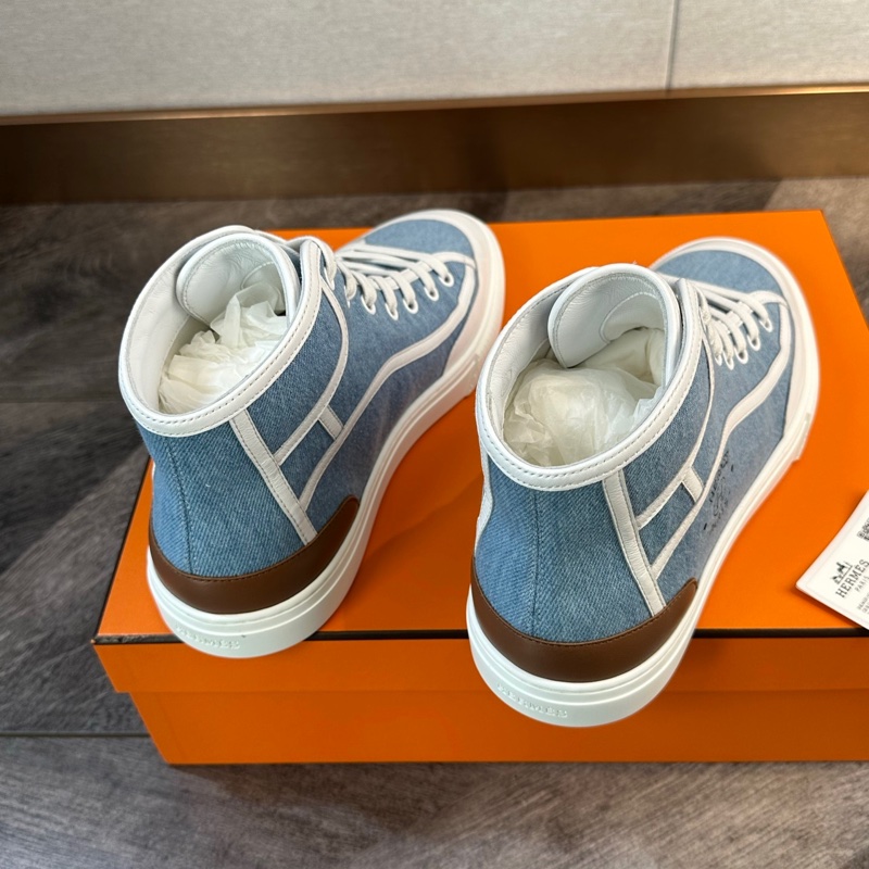 全新 Hermes 愛馬仕 Get Up 棕尾H logo牛仔帆布高幫板鞋 42碼-6