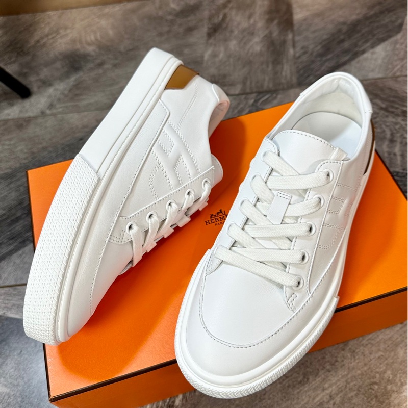 全新 Hermes 愛馬仕 H大logo棕尾 經典白鞋 運動鞋 37碼-1