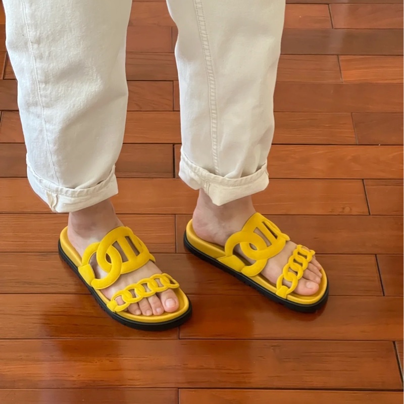 全新 Hermes 愛馬仕 Extra 豬鼻子鏈條一字拖鞋 36碼-4