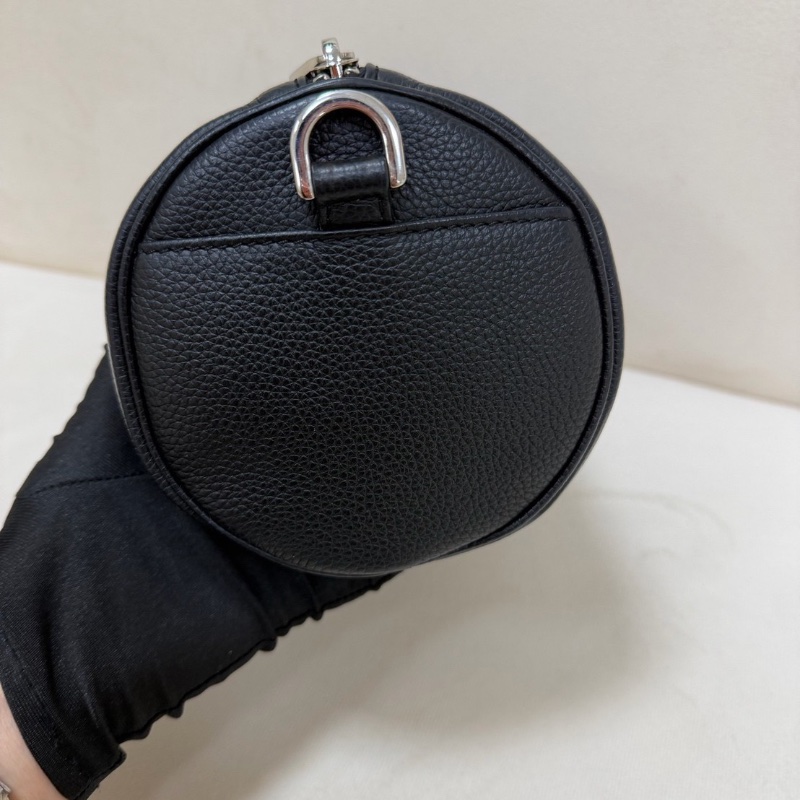 DIOR 黑色牛皮圓筒包 21×12.5 98新配件塵袋-3
